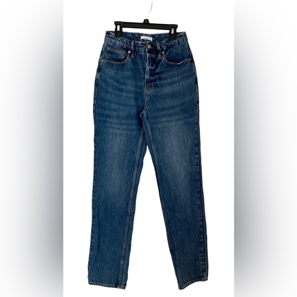 Good American 90s Icon Straight Leg Jeans Blue GNIC999T Sz 4/27 - Picture 1 of 7